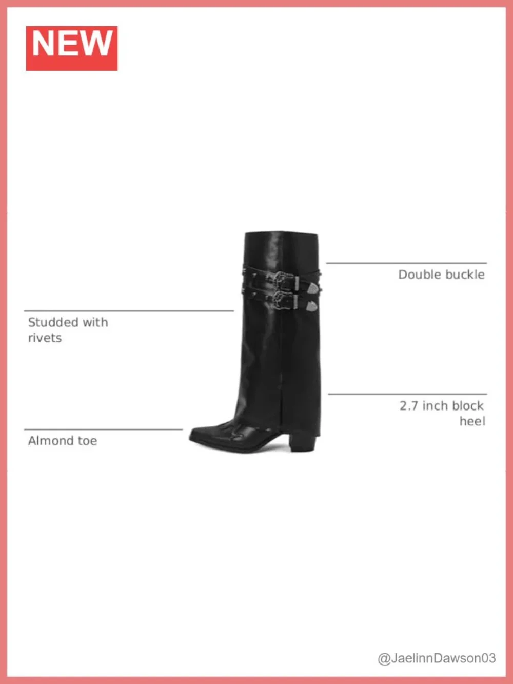 Fold Over Knee High Boots Chunky Block Mid Heel Women Pull On Wide Calf